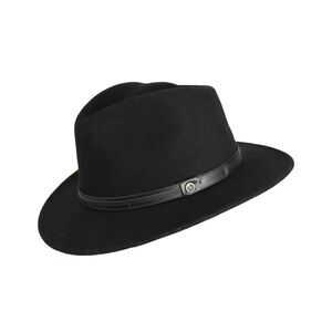 Bugatti Mens Wool Fedora US 6 7/8 Small Black IT 55 - NWT $125